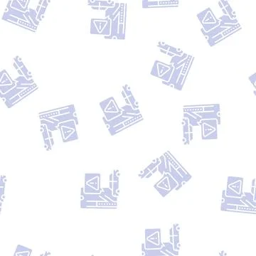 Closed road warning glyph seamless pattern Stock Illustration