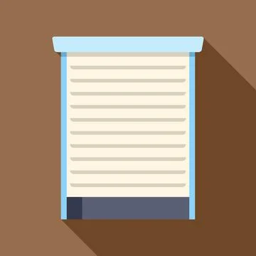 Closed roller shutter covering window for security Stock Illustration