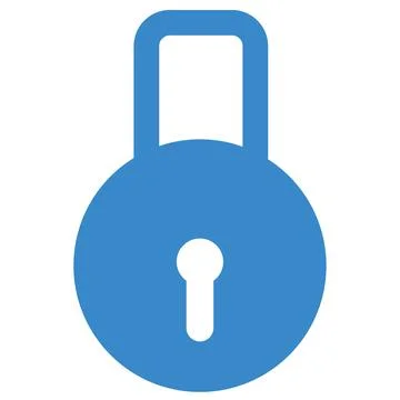 Closed round padlock in blue イラスト素材