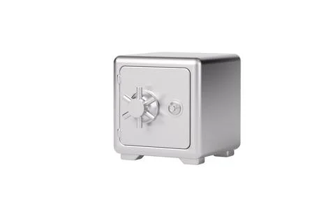 Closed safe box on the white background, 3d rendering. 스톡 일러스트