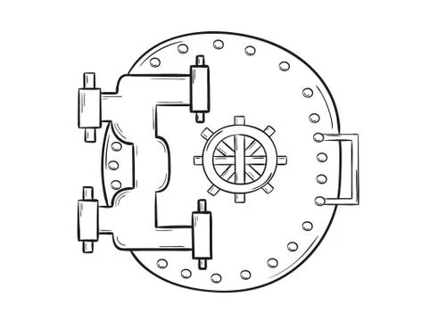 Closed safe door 스톡 일러스트