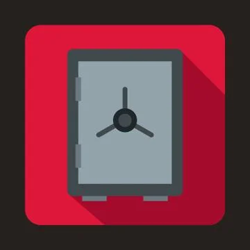 Closed safe icon in flat style Stock Illustration