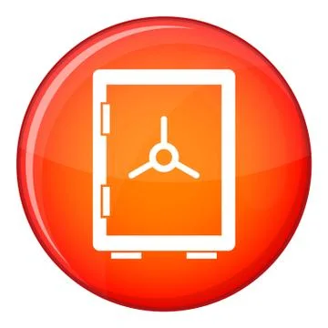 Closed safe icon, flat style Stock Illustration