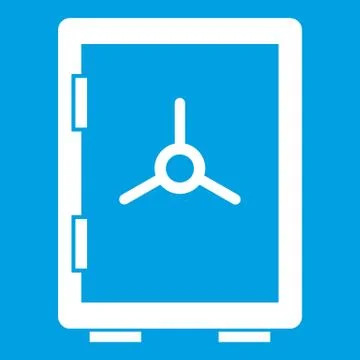 Closed safe icon white Illustrazione stock