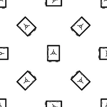 Closed safe pattern seamless black Stock Illustration