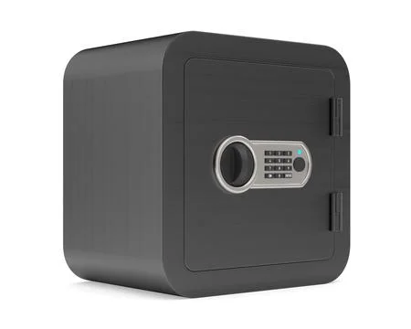 Closed safe on white background. Isolated 3d illustration Illustrazione stock