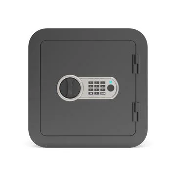 Closed safe on white background. Isolated 3d illustration イラスト素材