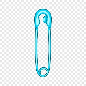 Closed safety pin icon, cartoon style 스톡 일러스트