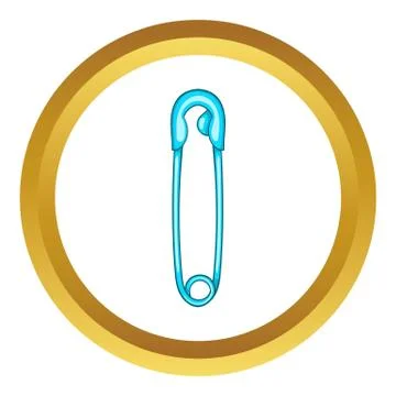 Closed safety pin vector icon 스톡 일러스트