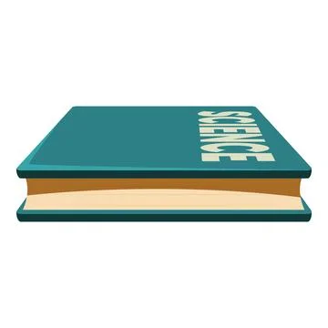 Closed science book lying horizontally, isolated on white background Stock Illustration