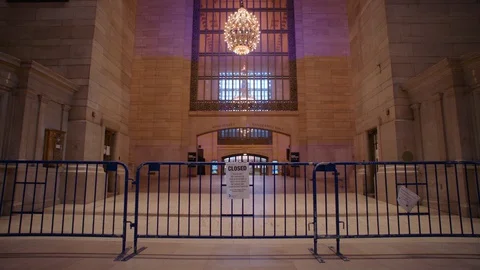 Closed Section Of Grand Central Due To Covid-19 Pandemic Stock Footage 129887020