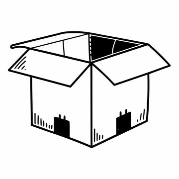 Closed Shipping Box Vector Flat Design Stock Illustration