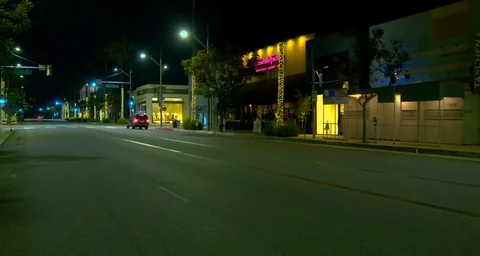 Closed Shops &amp; Restaurants on Rodeo Drive During COVID-19 Corona Virus 4k 스톡 동영상 129804715
