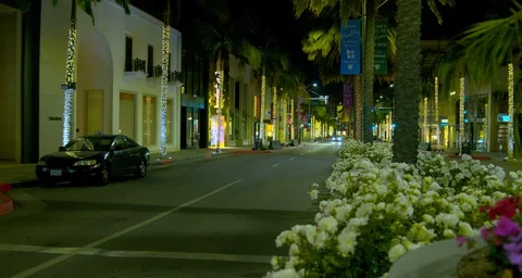 Closed Shops &amp; Resturaunts Rodeo Drive, During COVID-19 Corona Virus 스톡 동영상 129808308