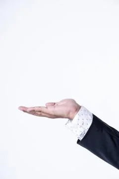 Closed up shot of a man's hand doing hand gesture Stock Photos