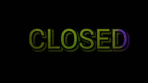 Closed sign 3d flickering gradient color animated motion letter Vídeos de archivo 221500010