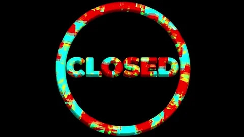 Closed Sign: Abstract 3D Render of a Closed Sign with a Vibrant, Textured D.. Stock-Footage 311974262