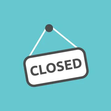 Closed sign hanging Stock Illustration