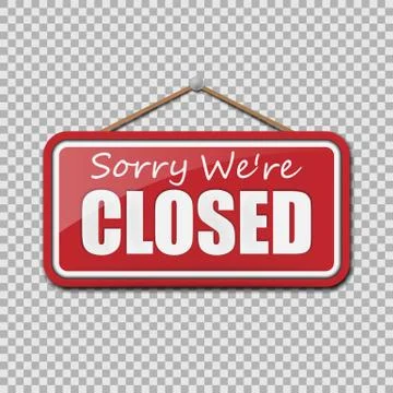 Closed Sign isolated on transparent background. Vector illustration. Stock Illustration
