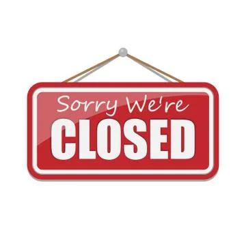 Closed Sign isolated on white background. Vector illustration. Stock Illustration