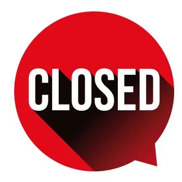 Closed sign red speech bubble Stock Illustration