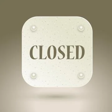 Closed sign in a shop window Stock Illustration