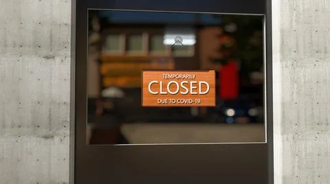 Closed Sign on Shop Window. Store sign. Close-up on a closed sign in the window Ilustración de archivo
