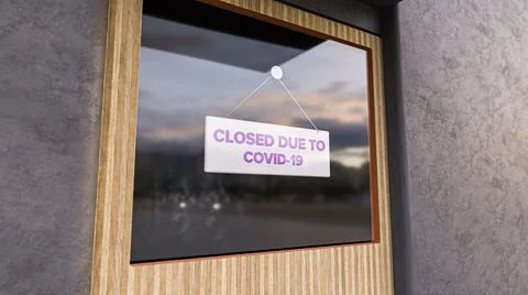 Closed Sign on Shop Window. Store sign. Close-up on a closed sign in the window Ilustración de archivo