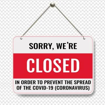 Closed Sign With Transparent Background Stock Illustration