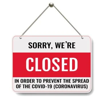 Closed Sign With White Background Stock Illustration