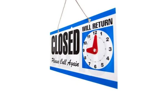 Closed sign on a white background Stock Photos