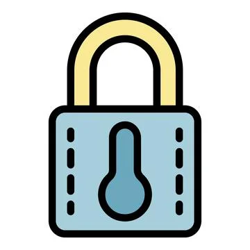 Closed smart lock icon color outline vector Illustrazione stock