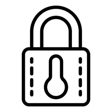 Closed smart lock icon, outline style Illustrazione stock