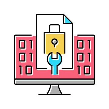 Closed source software color icon vector illustration Stock Illustration