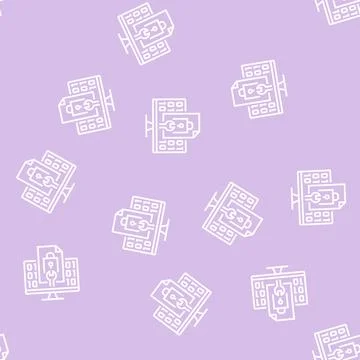 Closed source software line seamless pattern Stock Illustration