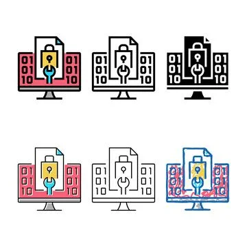 Closed source software modern color icon vector Stock Illustration