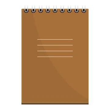 Closed spiral notepad with blank brown cover showing lines for writing Stock Illustration