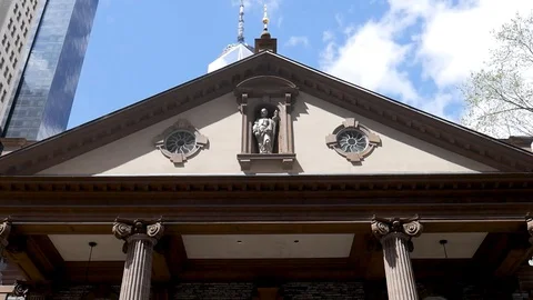 Closed St. Paul's Chapel of Trinity Church Coronavirus Shutdown Stock Footage 128661710