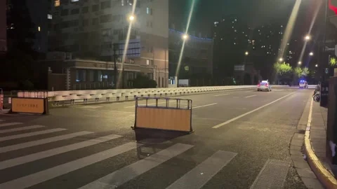Closed streets in Shanghai under lockdown Stock Footage 197113216