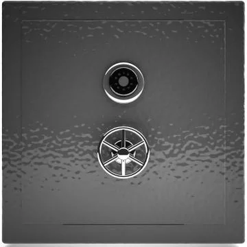 Closed strongbox isolated over white Stock Illustration