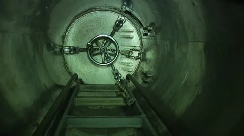 Closed Submarine Hatch Stock Footage 8912001
