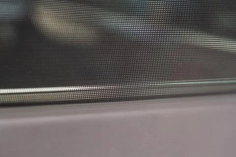 Closed sunshade. Car side window curtains sunshades. Sunblind curtain in a mo Stock Photos