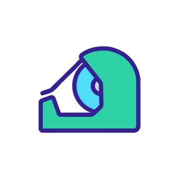 Closed tape unwinder icon vector outline illustration Illustrazione stock