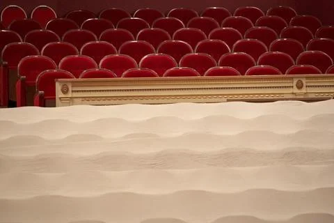 Closed theater during lockdown, closed seats Stock Photos