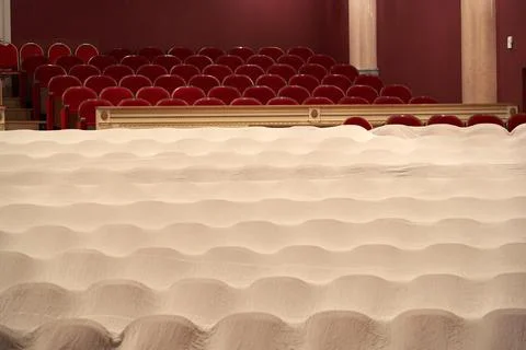 Closed theater during lockdown, closed seats Stock Photos