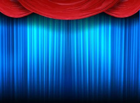 Closed theater stage Illustrazione stock