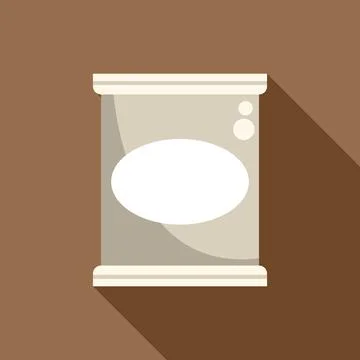 Closed tin can with blank oval label on brown background Stock Illustration
