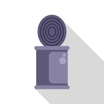 Closed tin can with pull ring lid casting long shadow イラスト素材