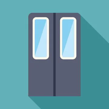 Closed train doors representing public transport in modern city Stock Illustration