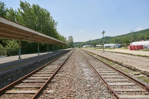 Closed train station, old train station in Korea. Stock Photos